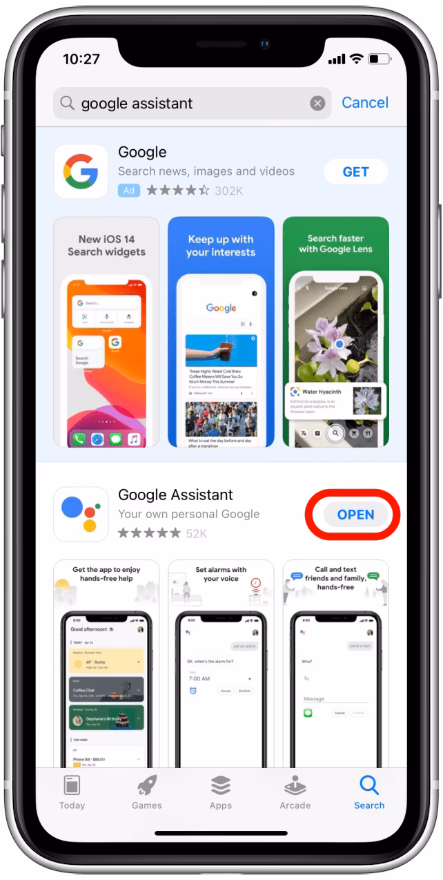 How do I use Google Assistant on my iPhone?