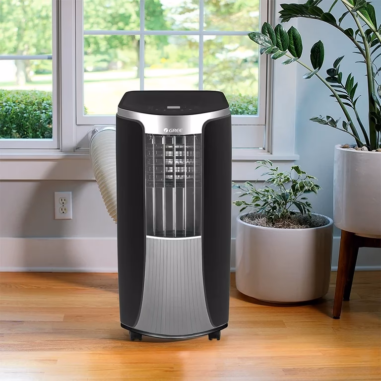 How does the GREE purity mobile air conditioning system work?