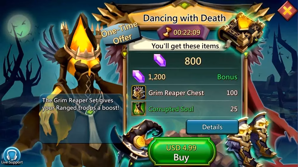 What is a grim reaper F2P Hero lineup?