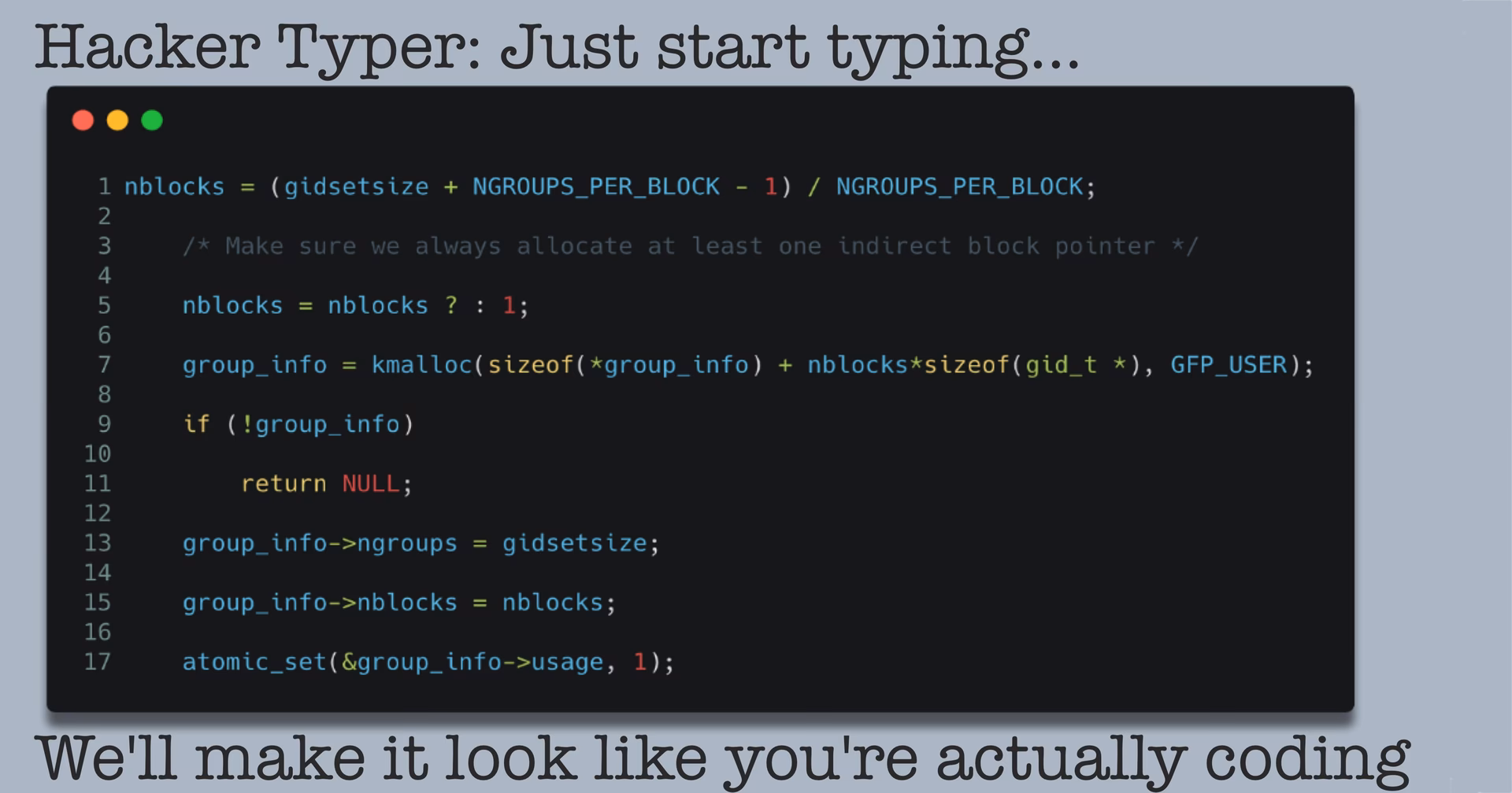What is hacker Typer?
