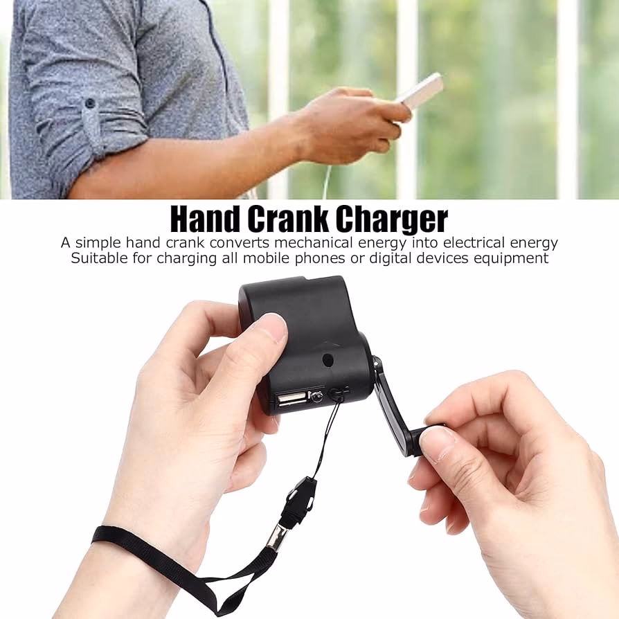 What is a hand crank radio flashlight cell phone charger?