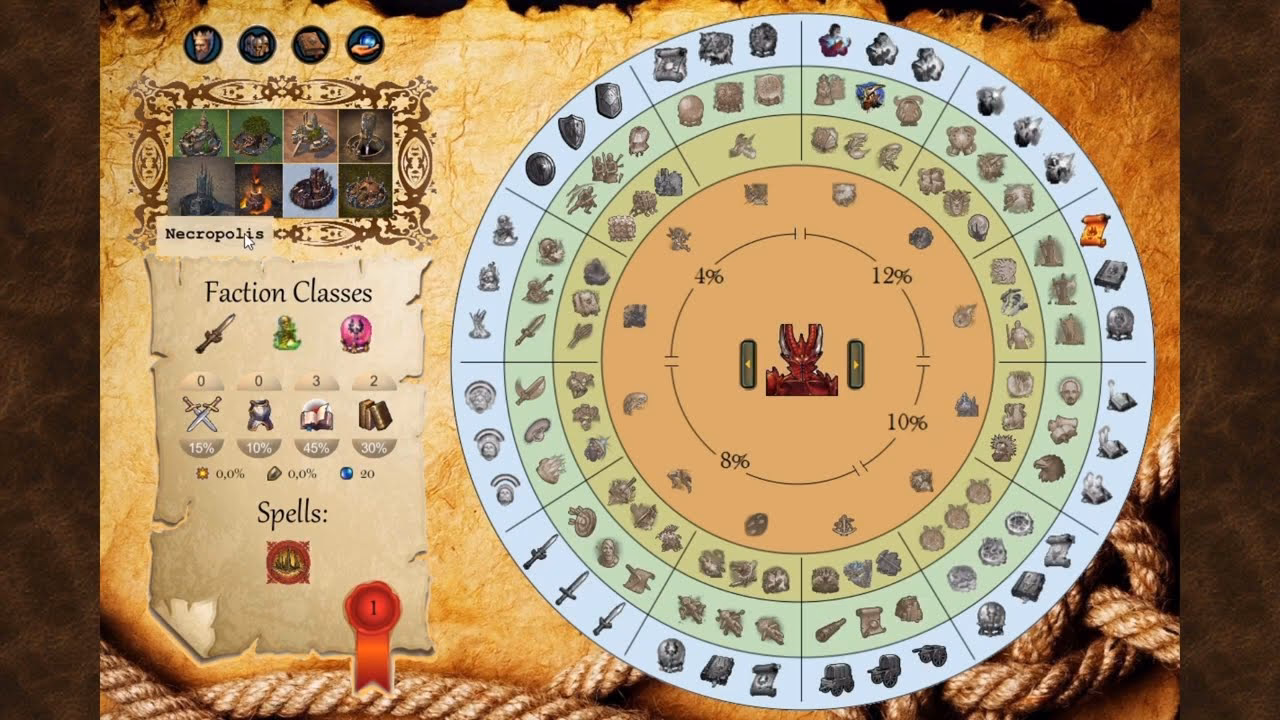What is the skill wheel in Heroes of Might & Magic V?