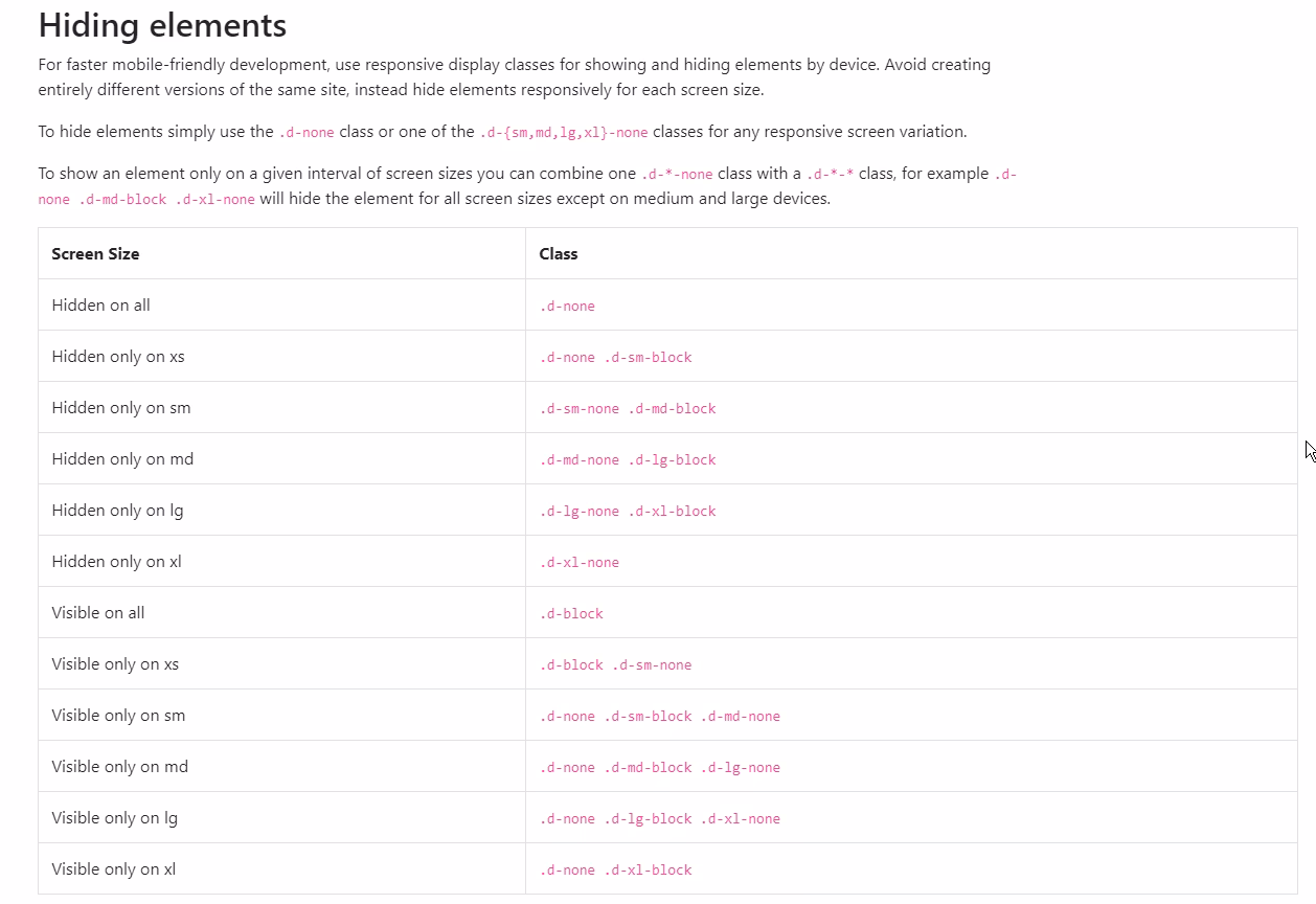Can Bootstrap 4 hide elements based on screen size?