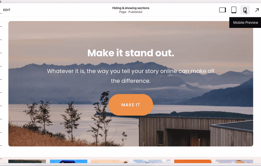 How do I hide elements on mobile?
