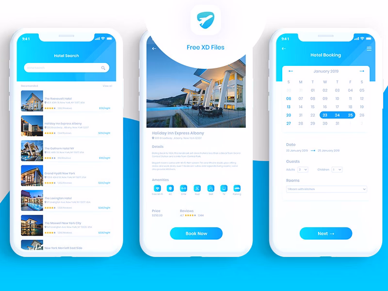 What is the hotel reservation app template?