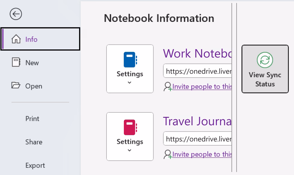 How do I sync notes with OneDrive?