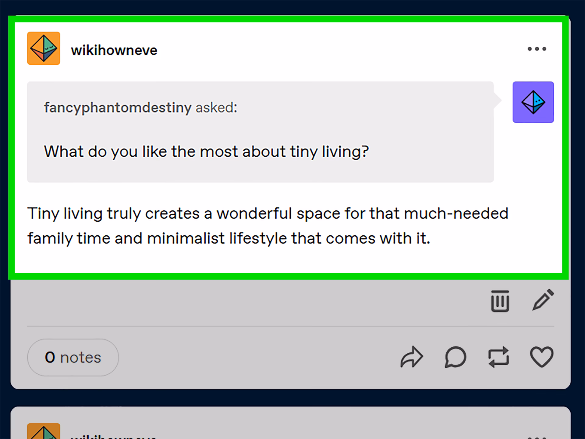 How do I respond to a Tumblr question?