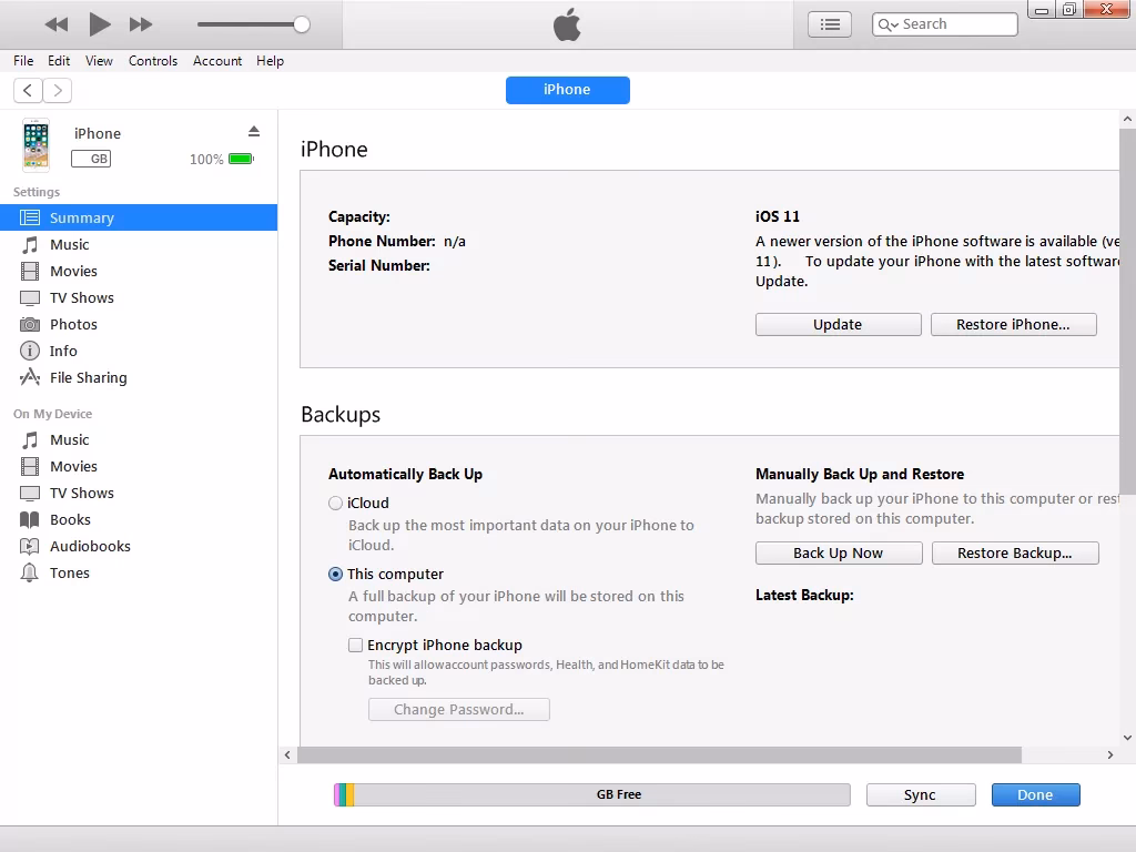 How do I backup my iPhone to a computer?