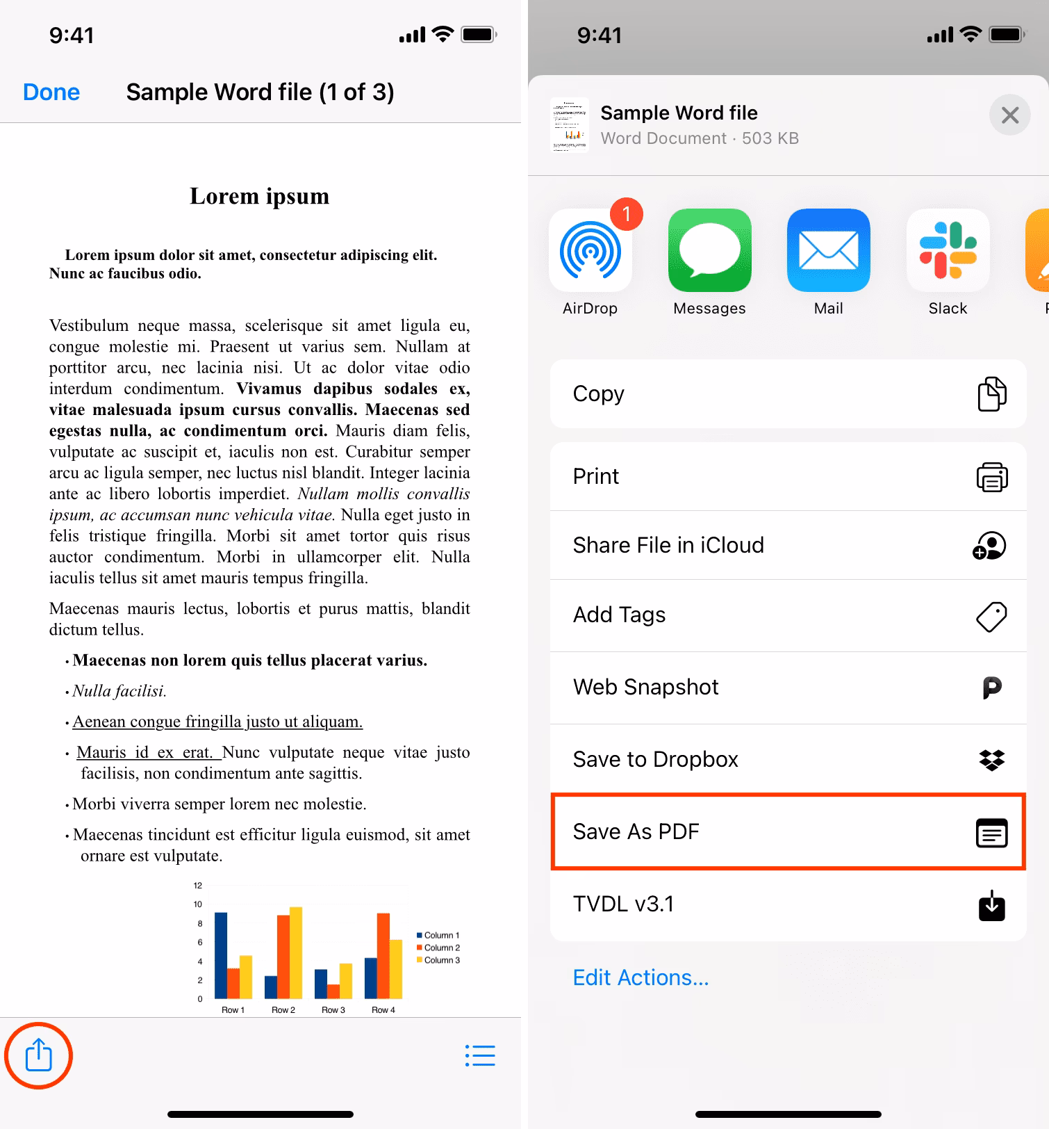 How do I open a new document on my iPhone?