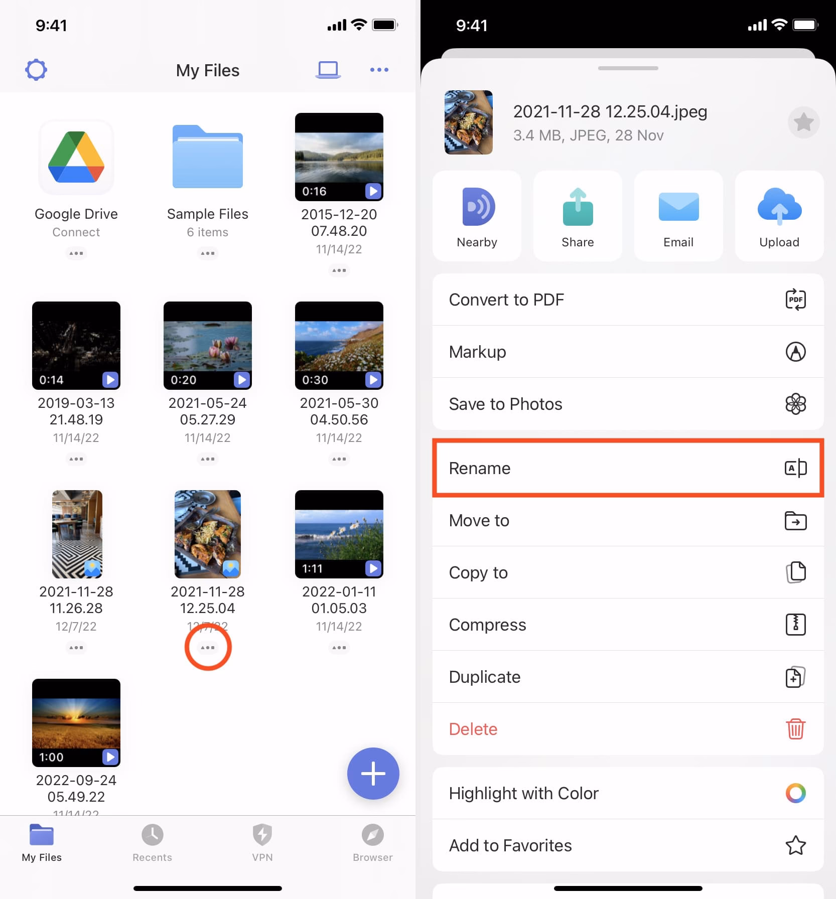Can I change a file name on a shared iPhone?