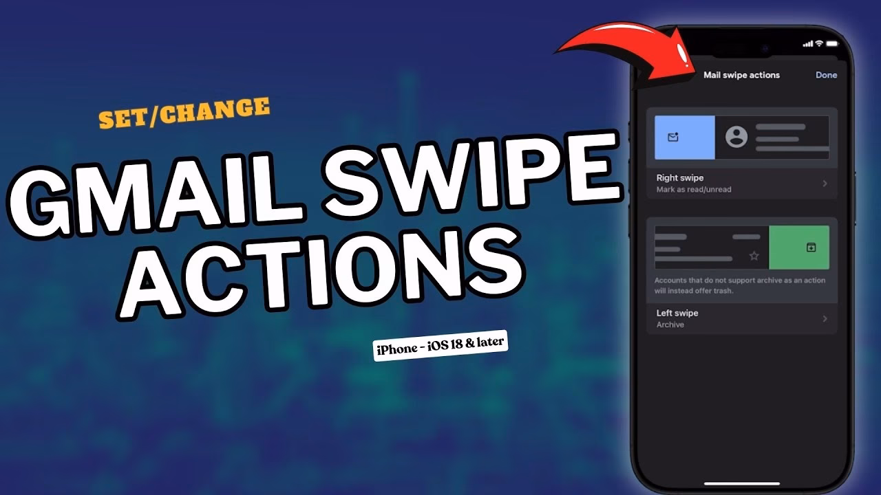 How do I swipe a Gmail email?