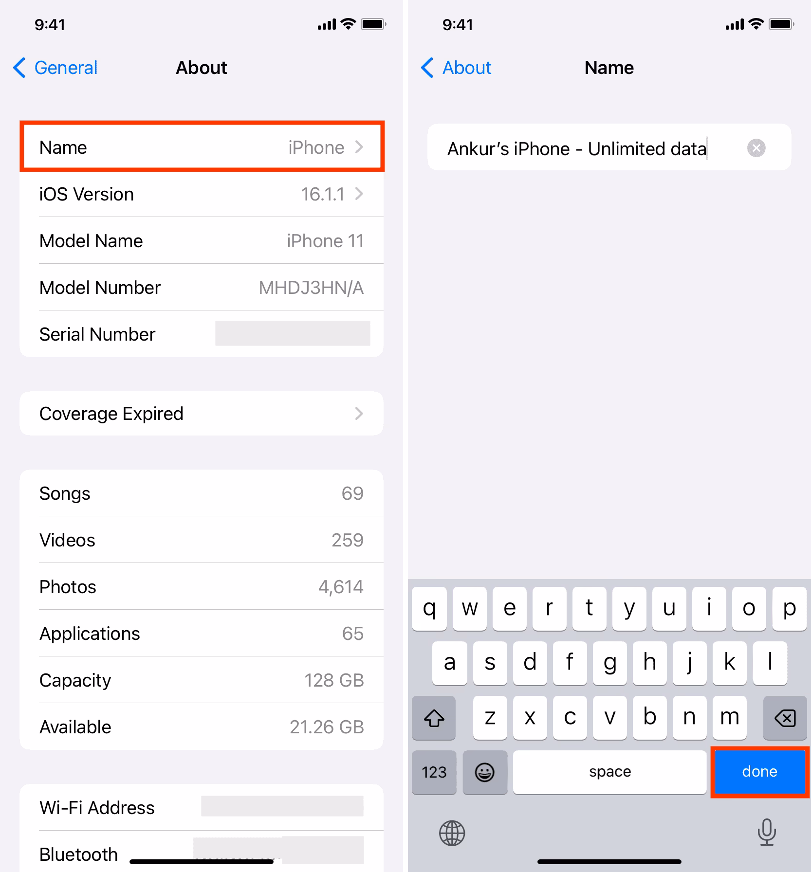 How to change WiFi name on iPhone?