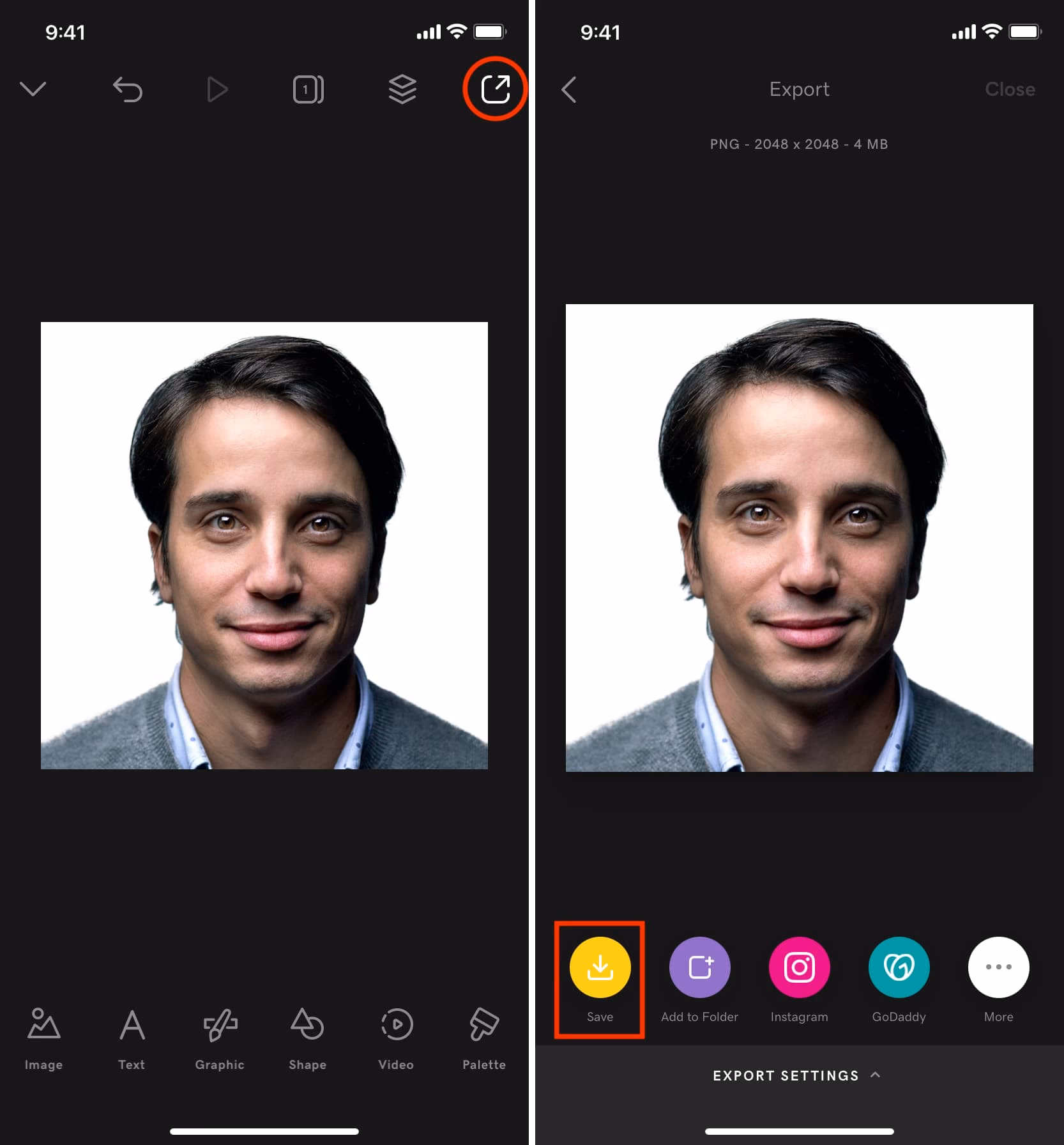 How to create a passport photo on iPhone?