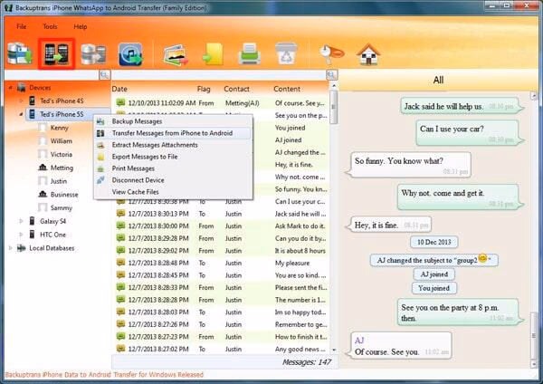 How to transfer SMS from iPhone to Android phone?
