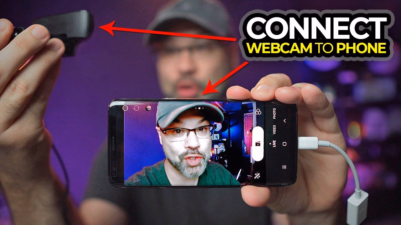 How do I connect a webcam to my Motorola phone?