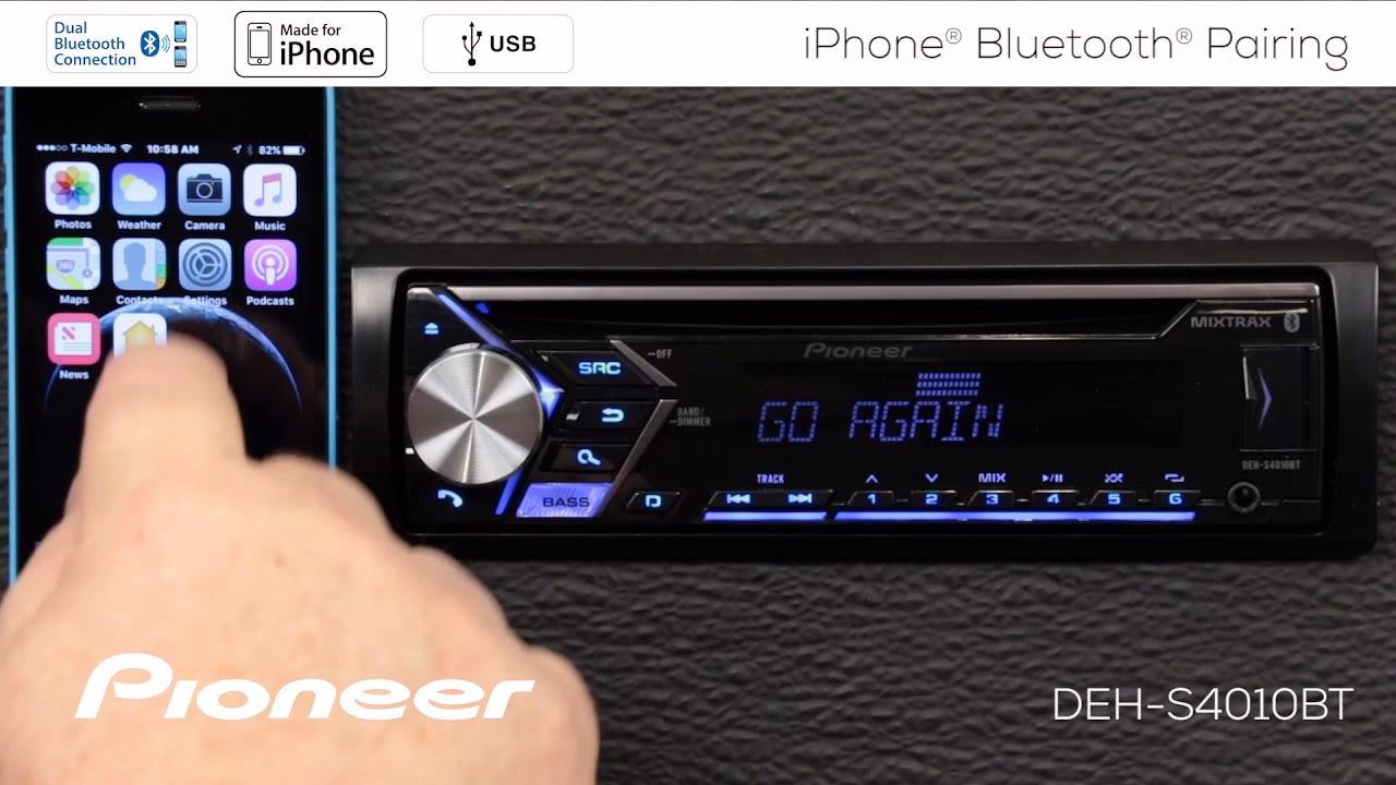 How do I enable Bluetooth on my pioneer radio?