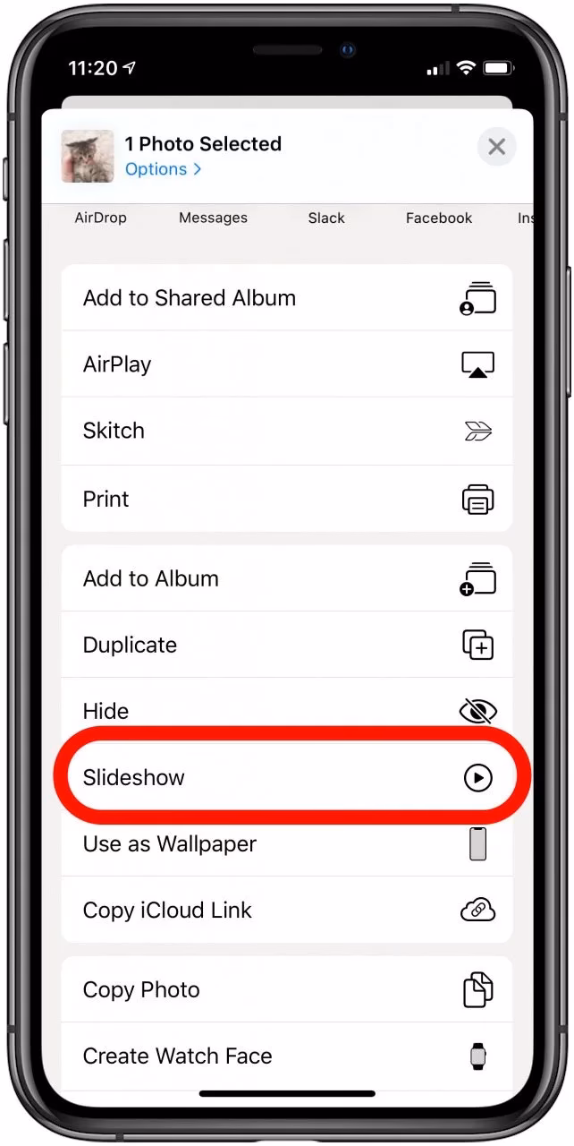 How to make a slideshow on iPhone?