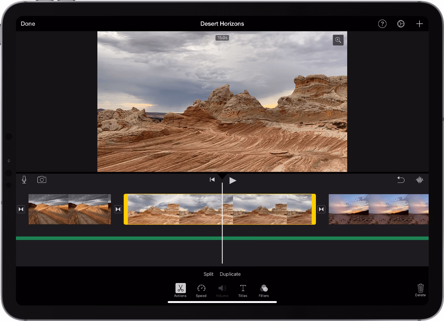 How do I trim a photo in iMovie?