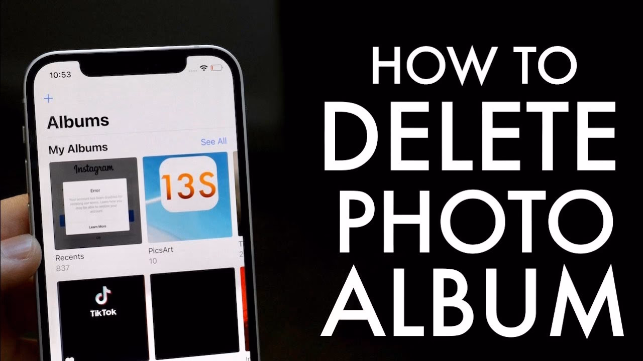 What happens if I delete an album on my iPhone?