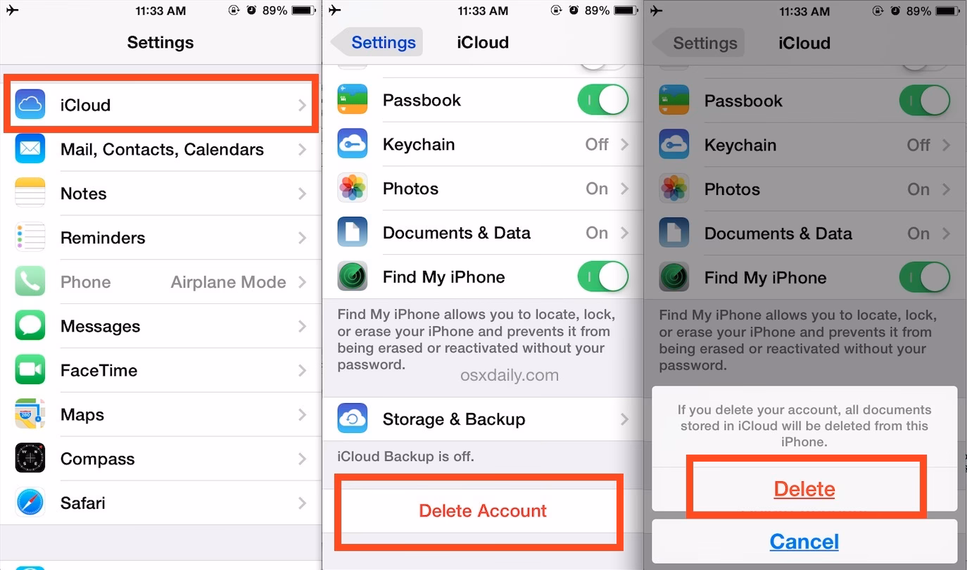 How do I Delete my iCloud account?