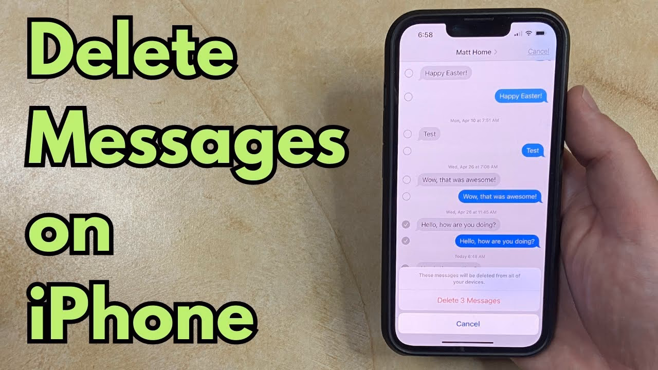 How do I delete a text message on iOS 17?