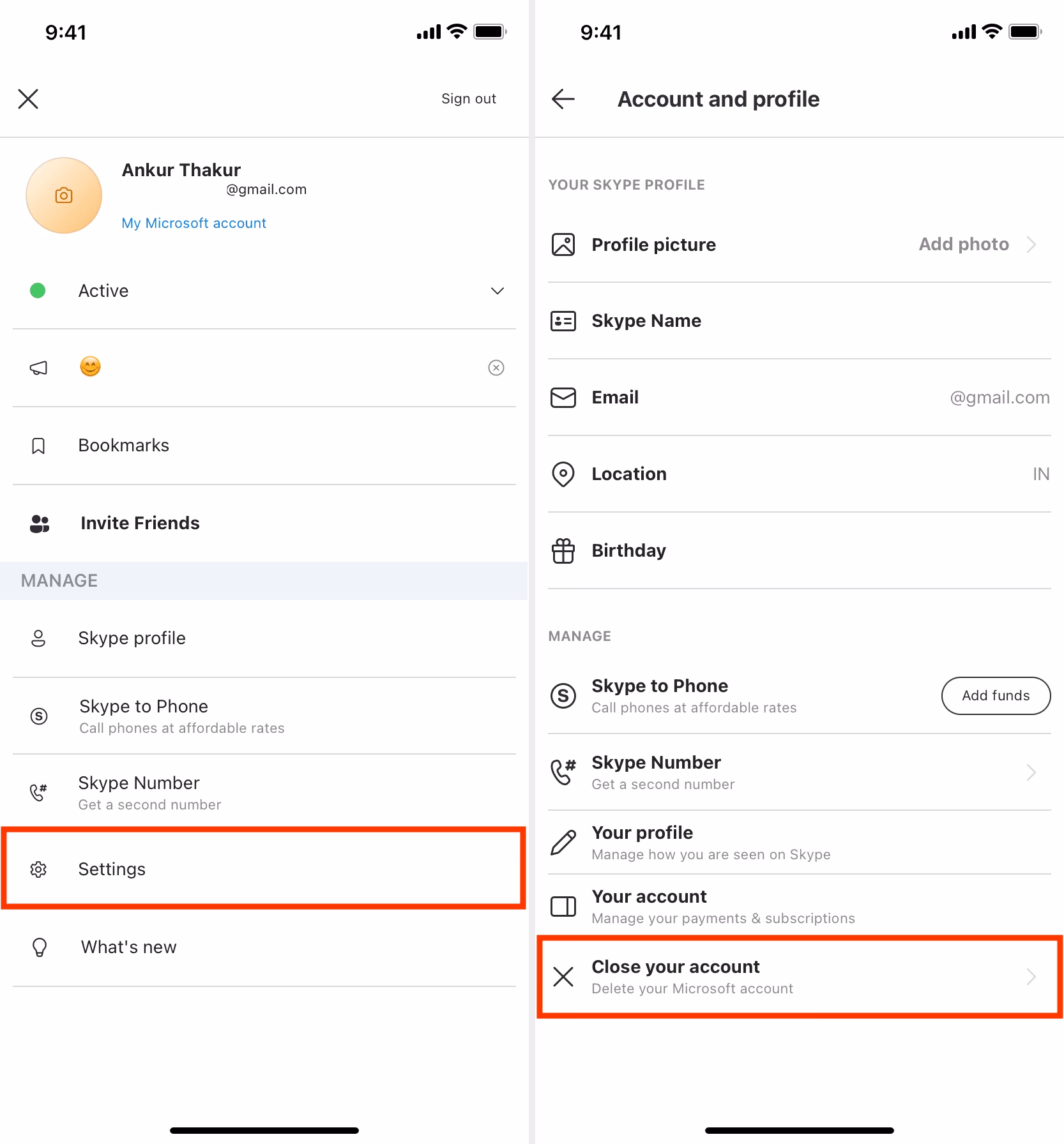 How to log out of Skype?