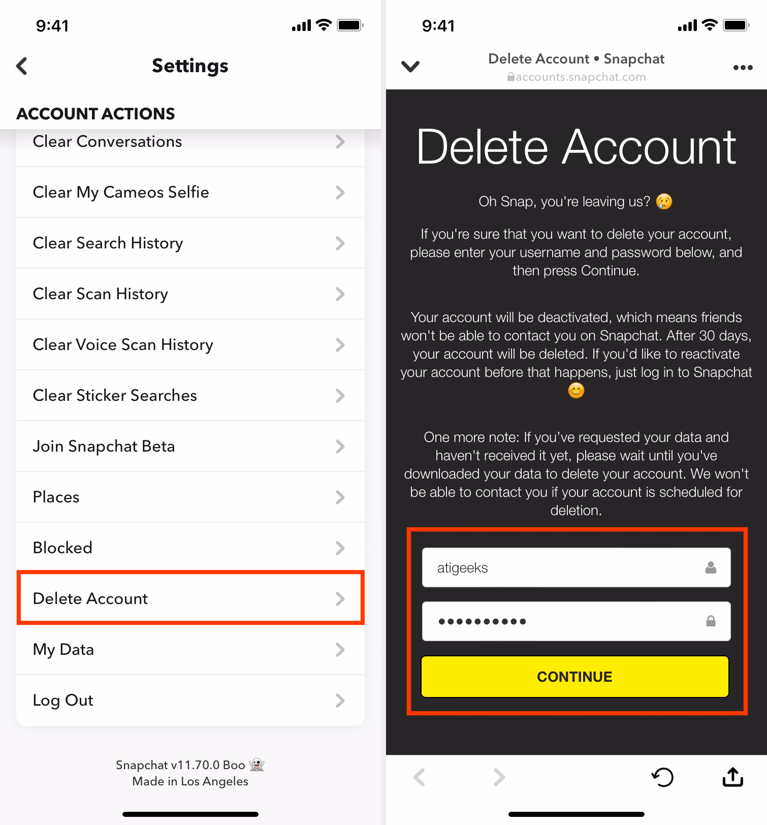 How do I get my Snapchat account back after deleting it?