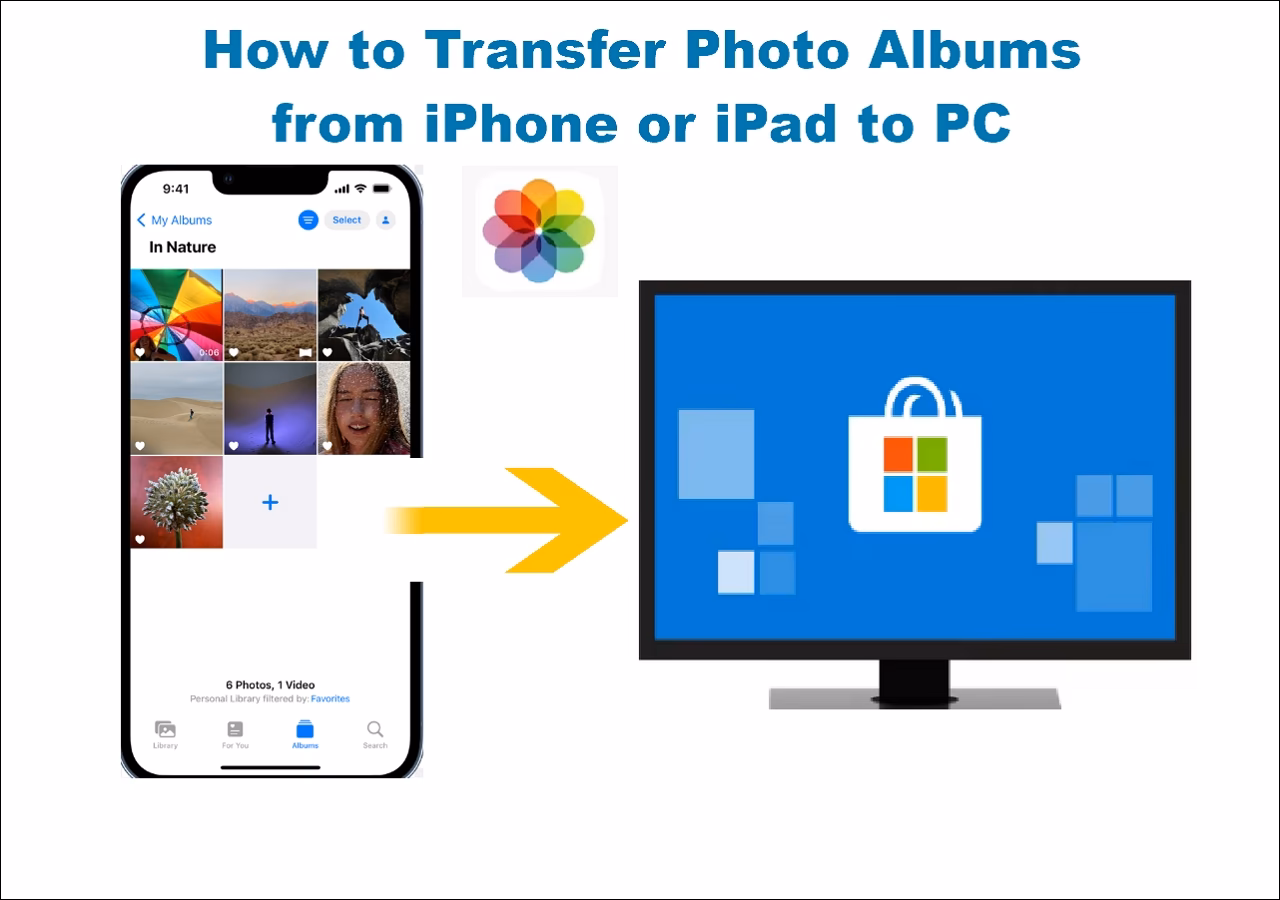 How to transfer albums from iPhone to computer wirelessly?