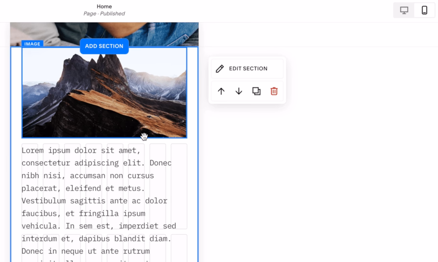 Does Squarespace have a mobile content editor?