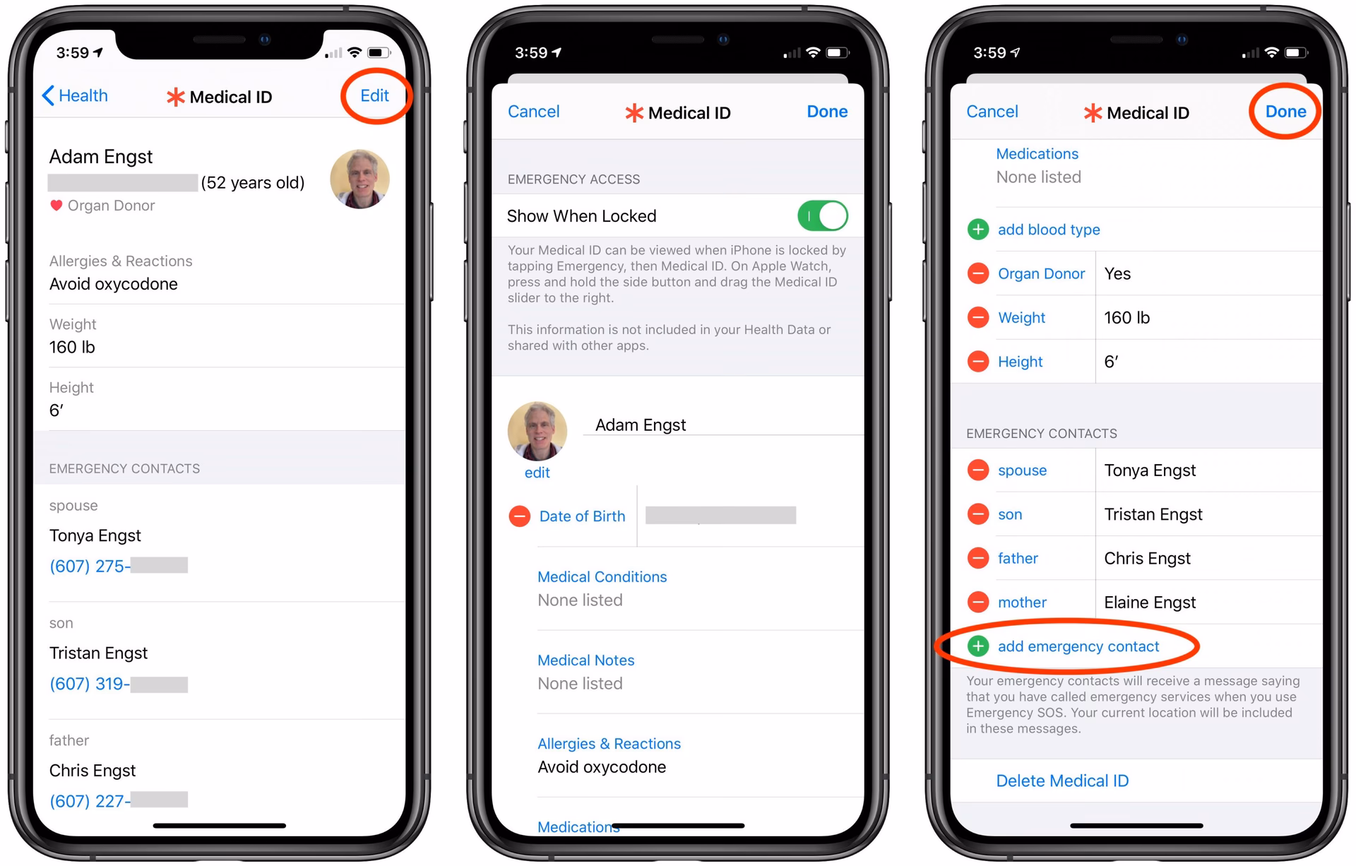 Can first responders see my medical ID if my iPhone is locked?