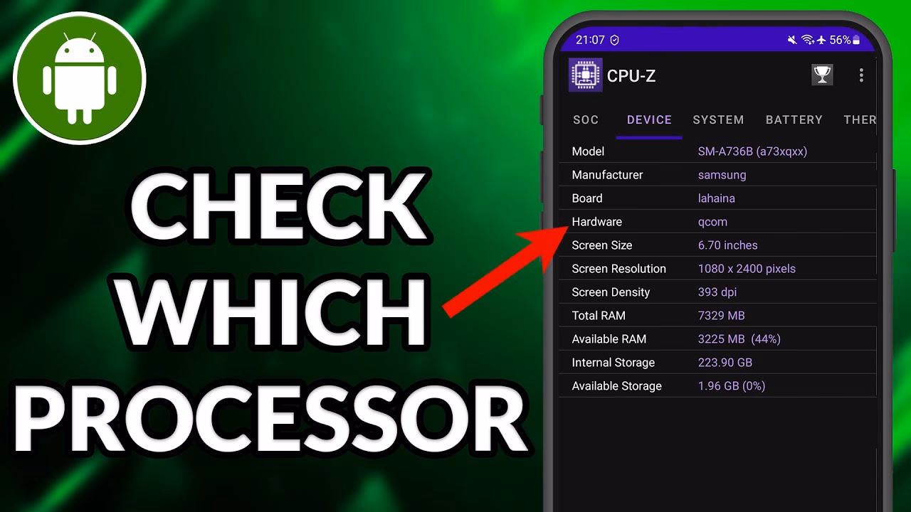 How do I find out if my Android phone has a CPU?
