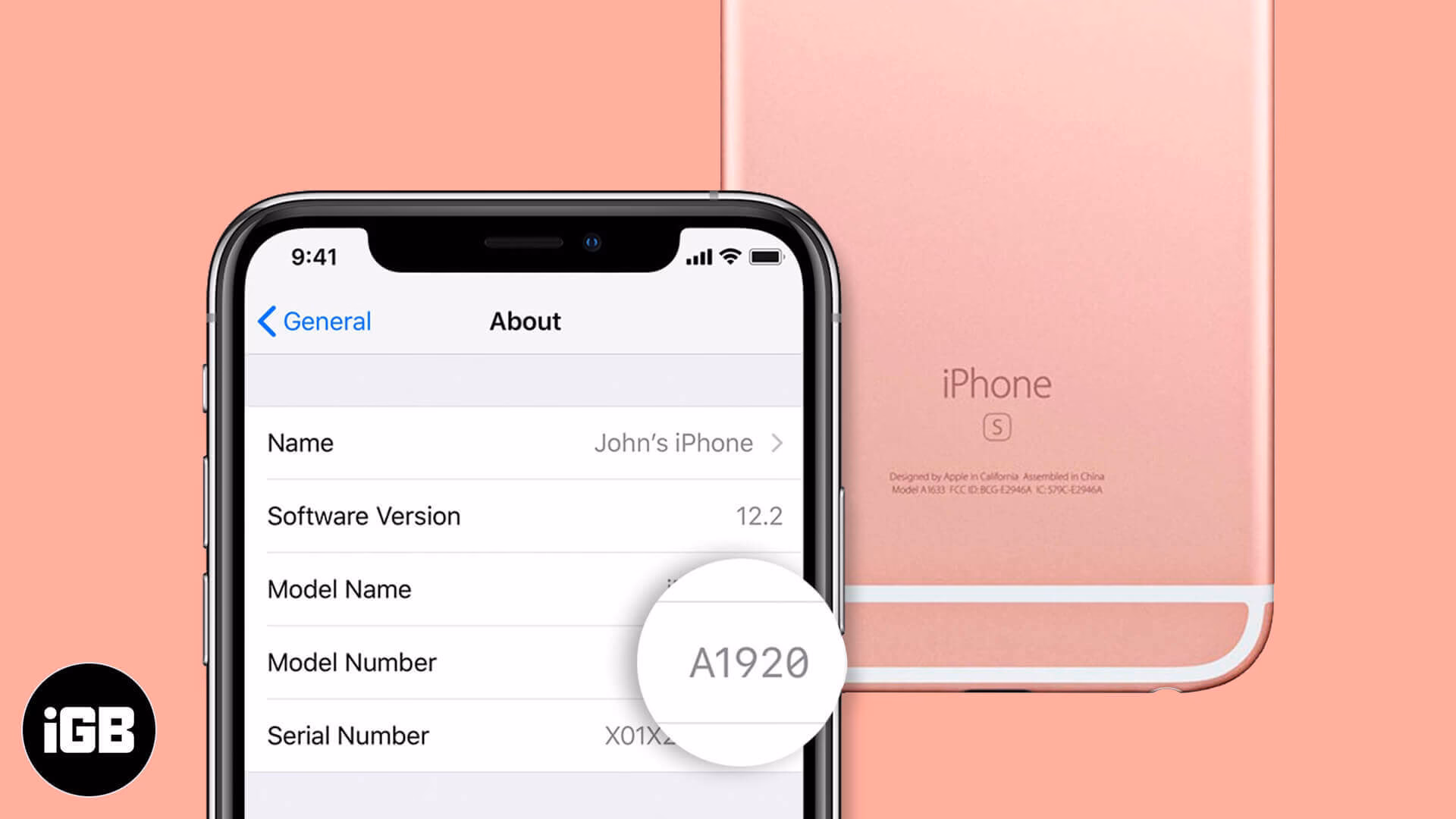 Where is a model number on iPhone 8?