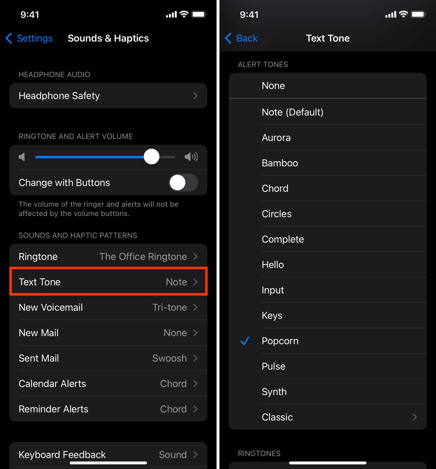 How to change text tone on iOS 12?