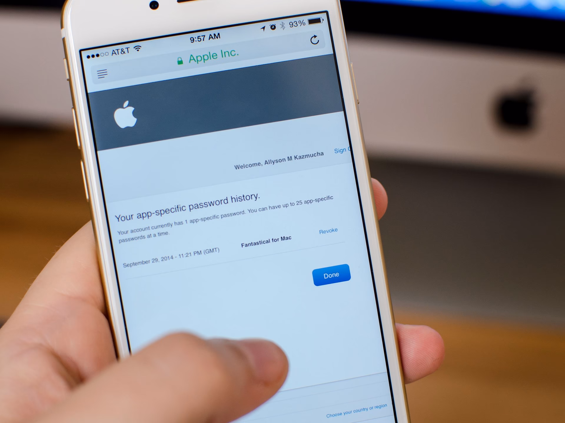 What is an Apple app specific password?