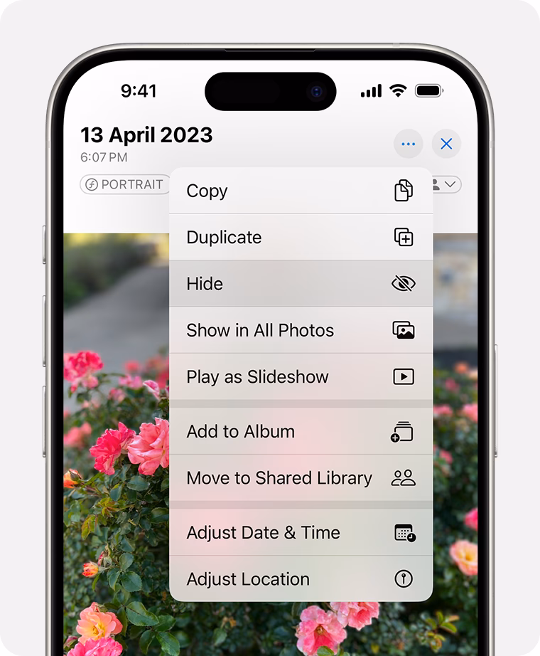 How to hide photos & videos on iCloud?