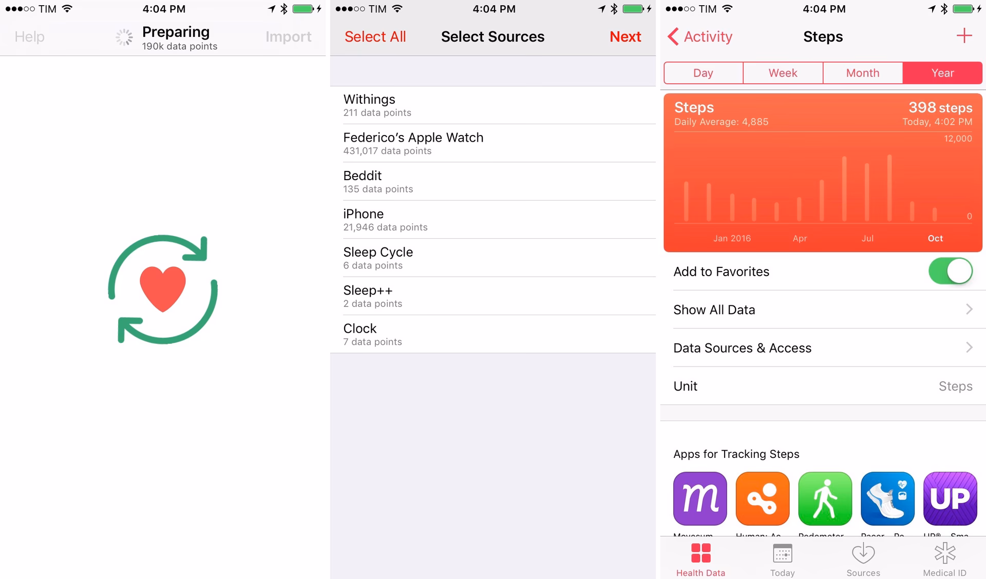 How do I access my health data on my new iPhone?