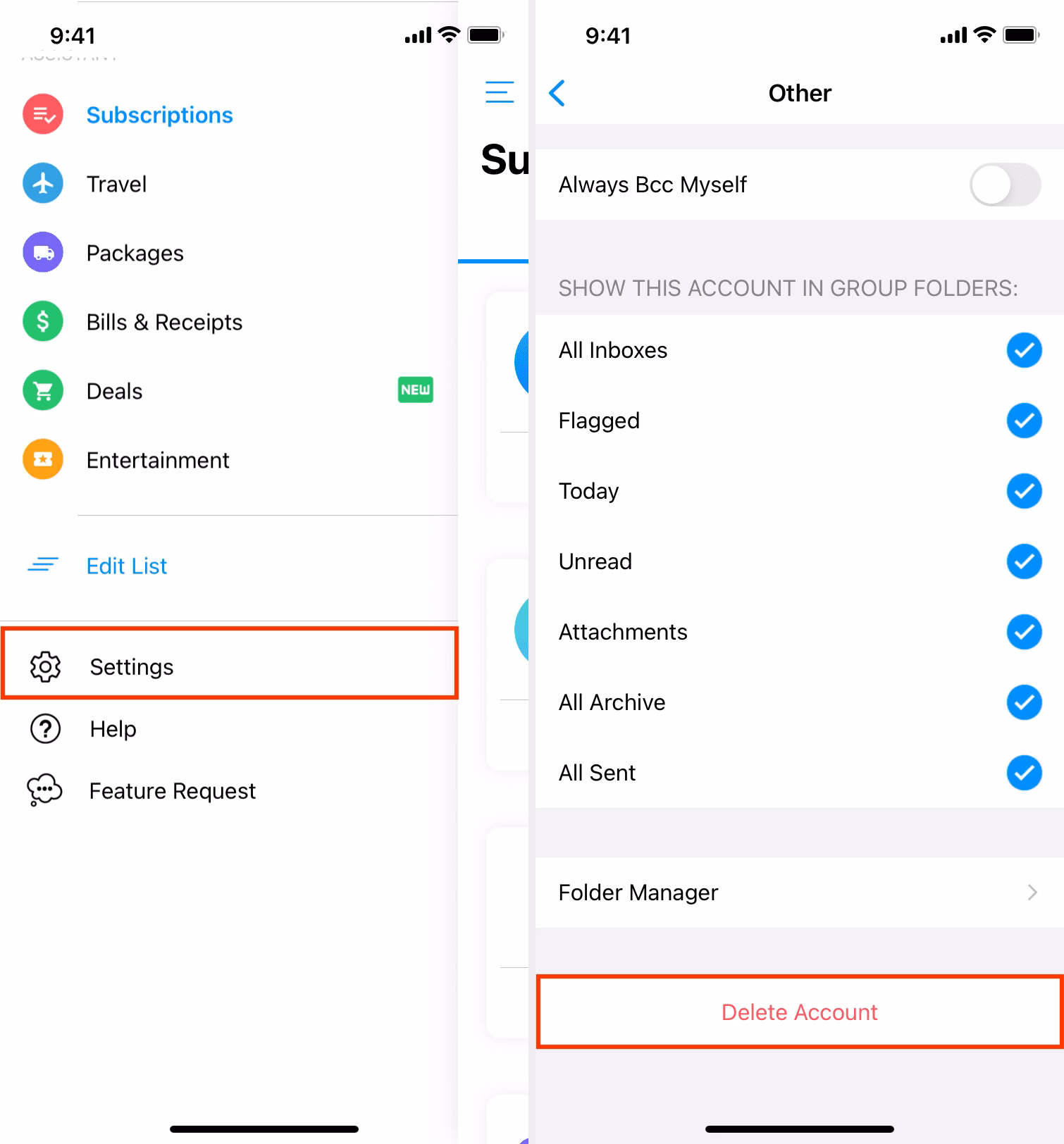 Can I log out of multiple email accounts on my iPhone?