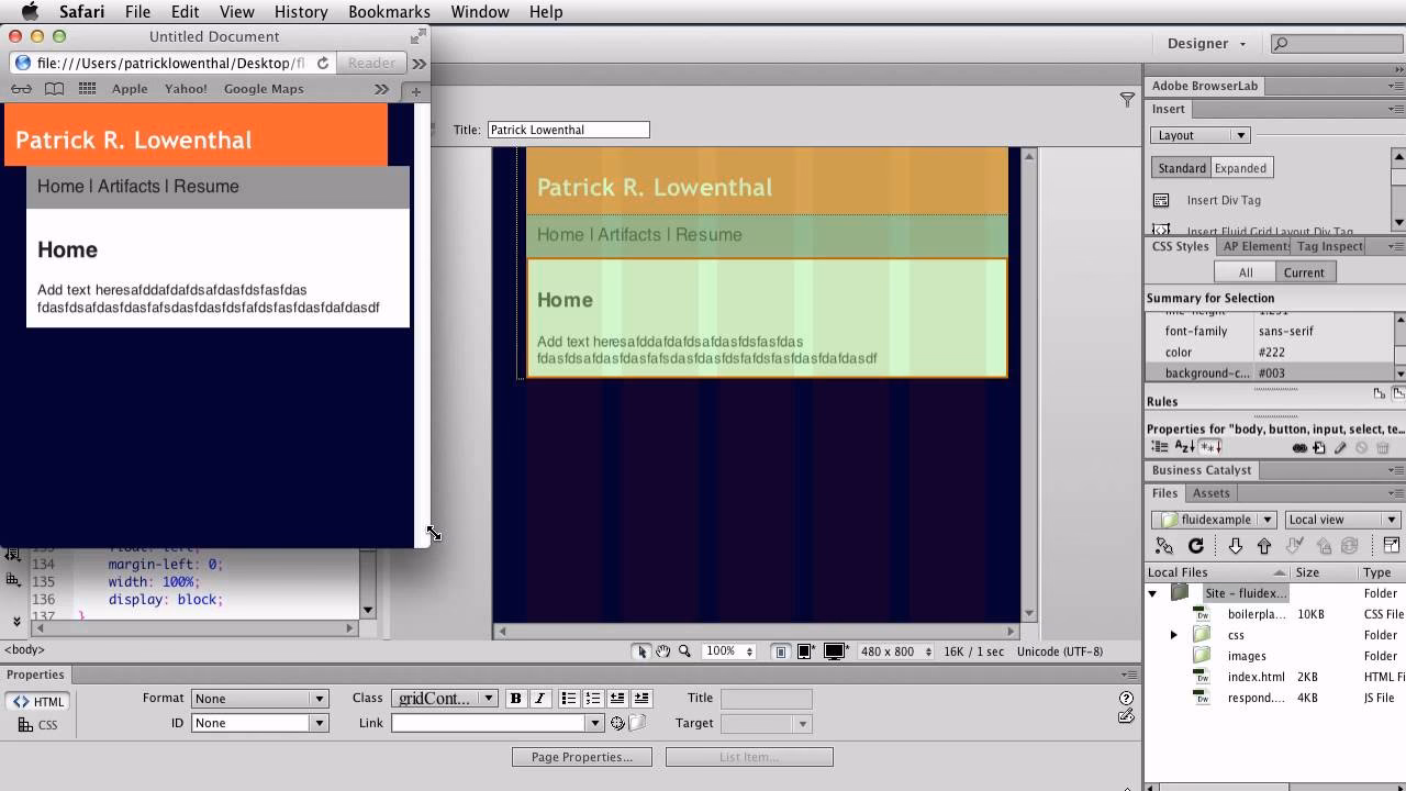 How to create a website using Dreamweaver?