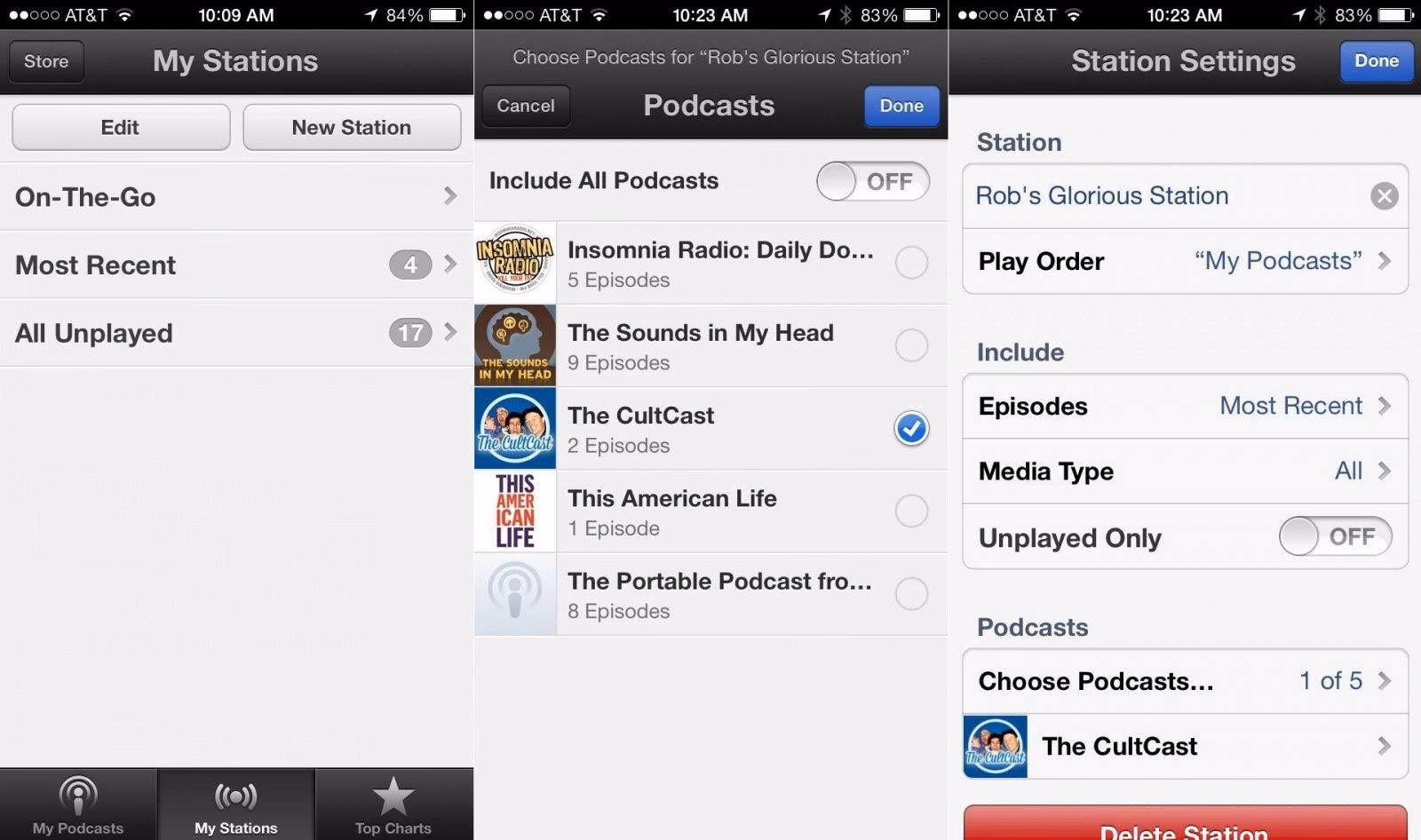 How do I create a podcast station?