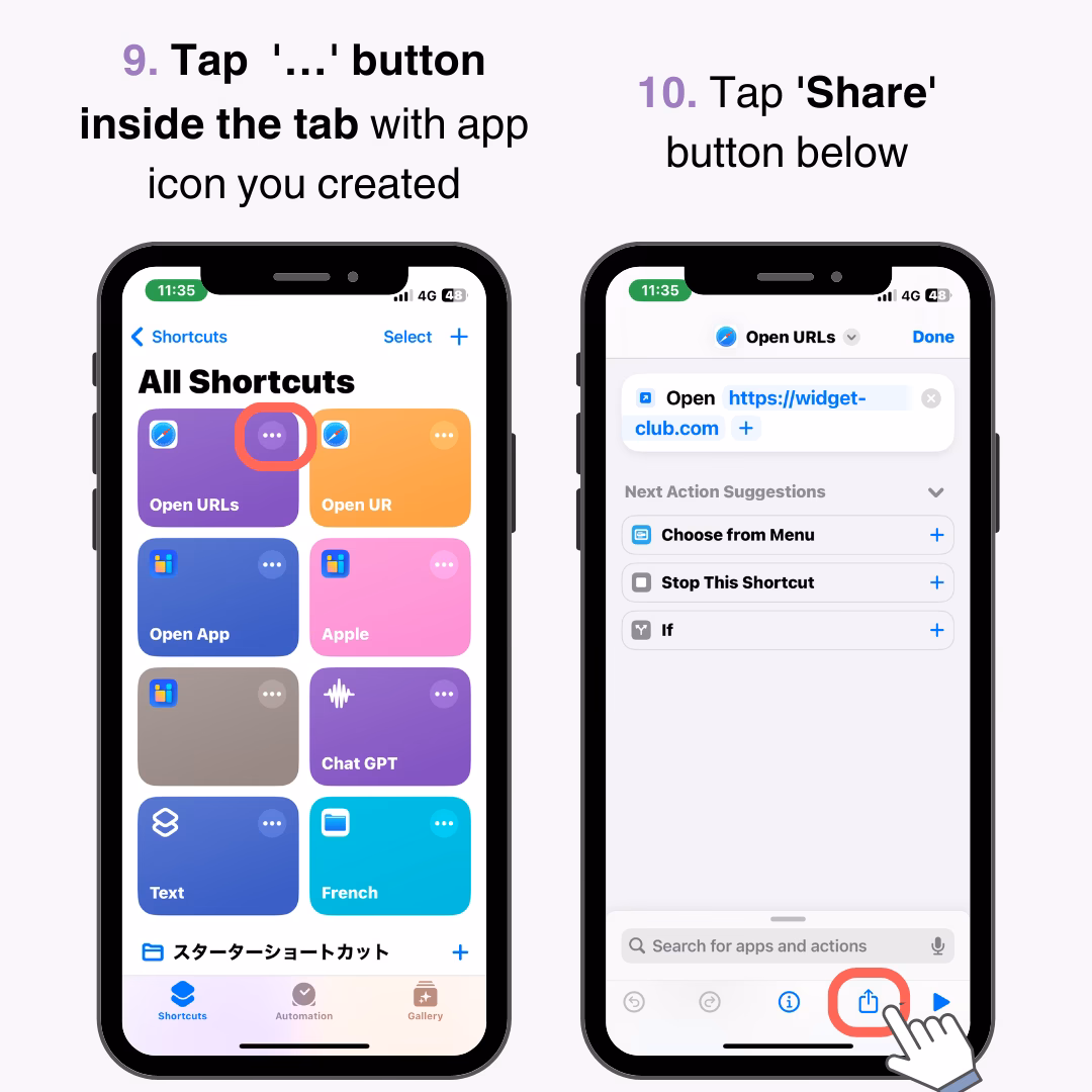 How do I create a shortcut on my iPhone?