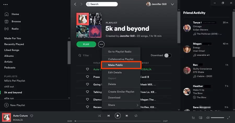 How do I share my Spotify playlist?