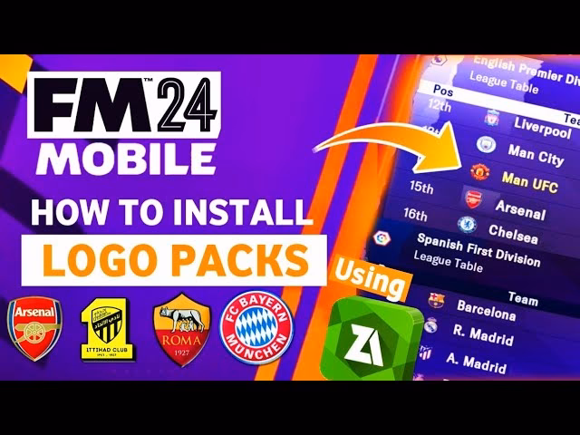 How do I install a football manager logo pack?