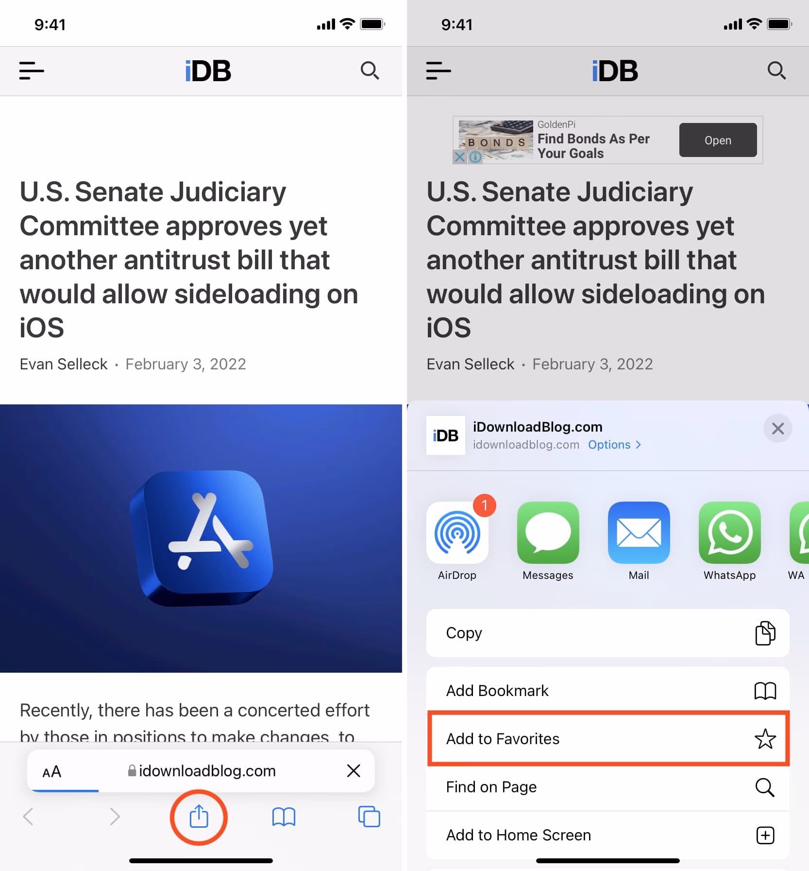 How to favorite a website on iPhone 15?