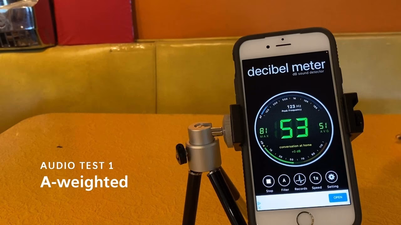 How do I measure a decibel level on my iPhone?