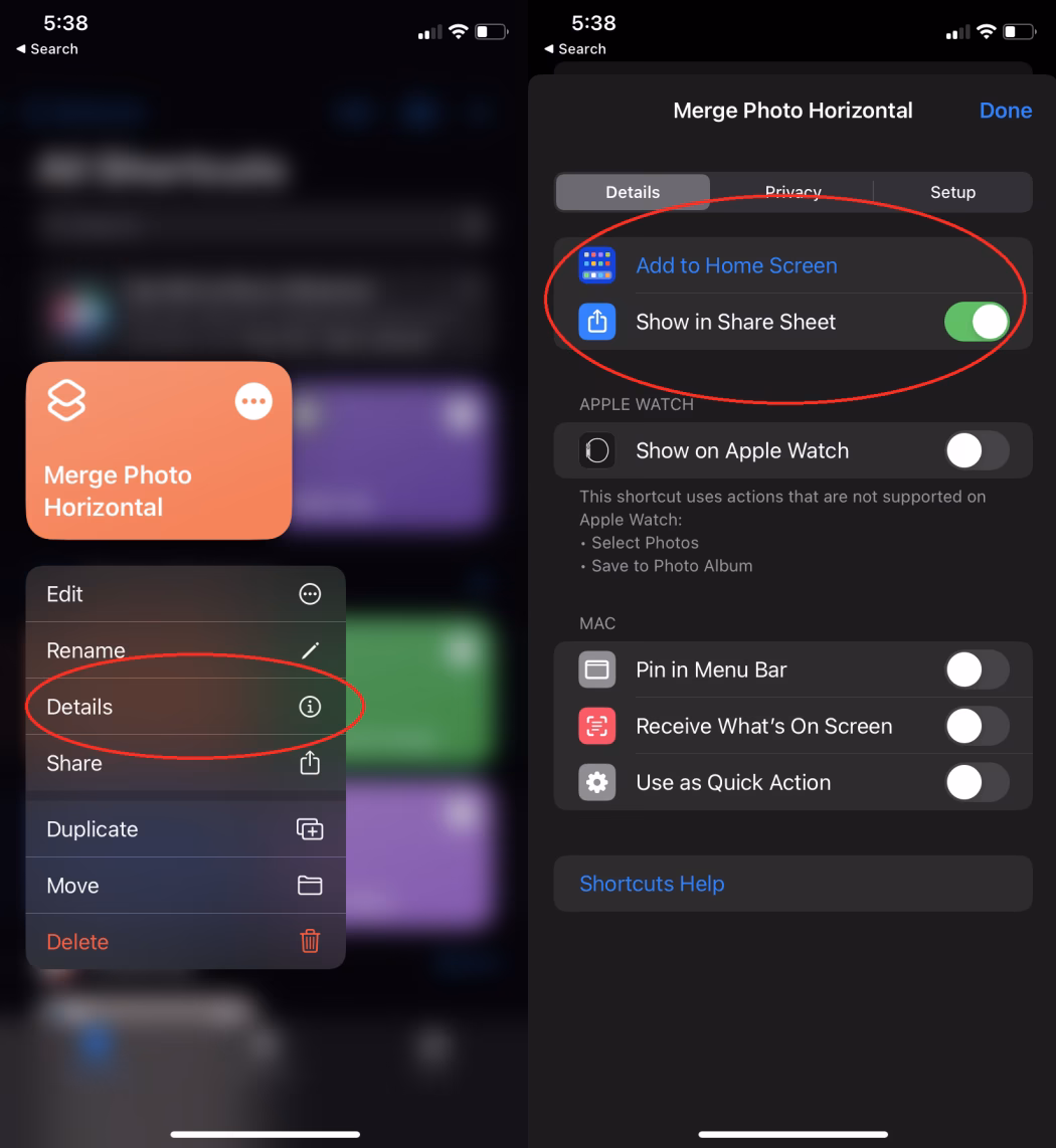 How do I merge two photos on my iPhone?