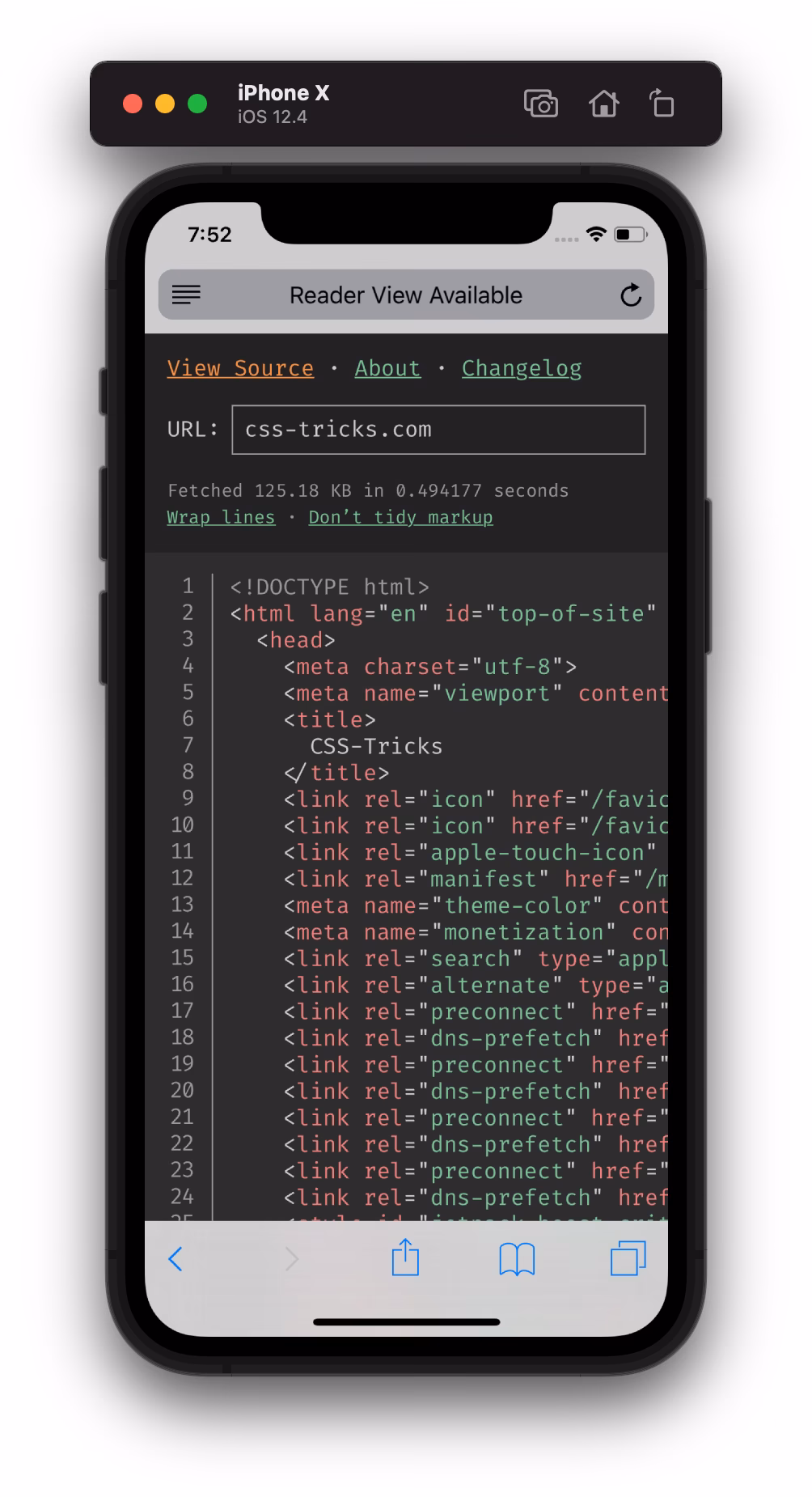 How do I view source code without prefixing URLs?