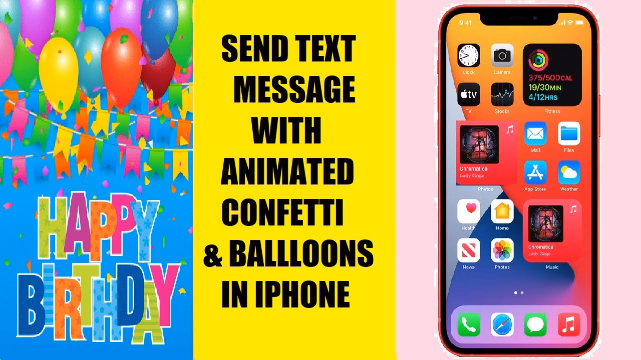 How do I send a birthday message with balloons?