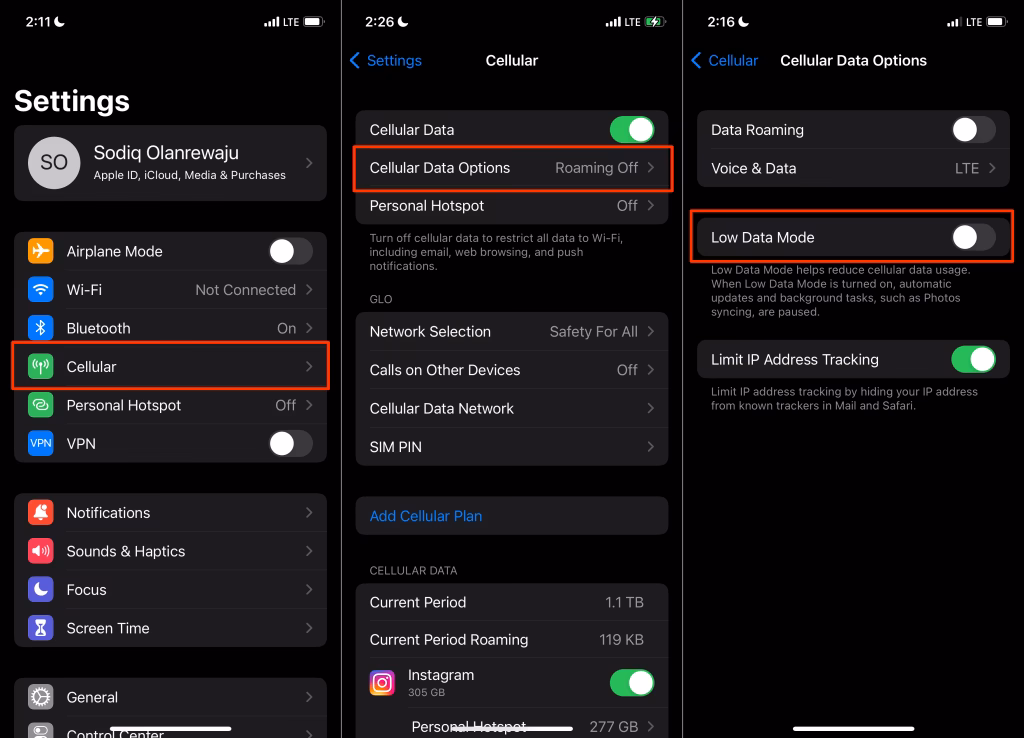 How do I Stop my iPhone from killing my data plan?