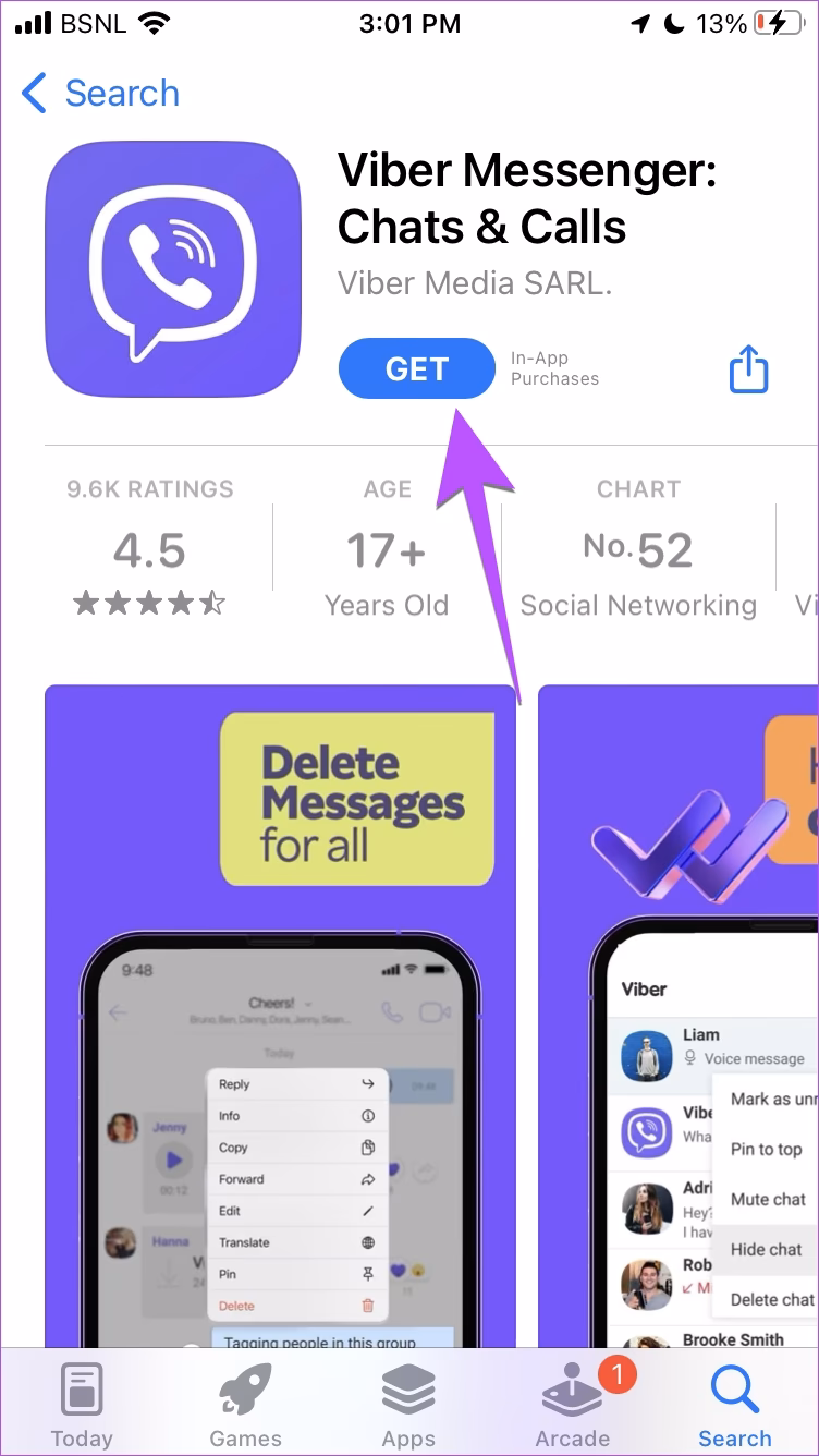 How do I reinstall a missing iPhone app?