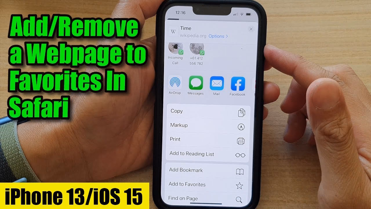 How to delete a bookmark on iPhone?